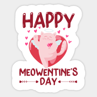 Valentines Day Happy Meowentine's Day Cat Lover Sticker